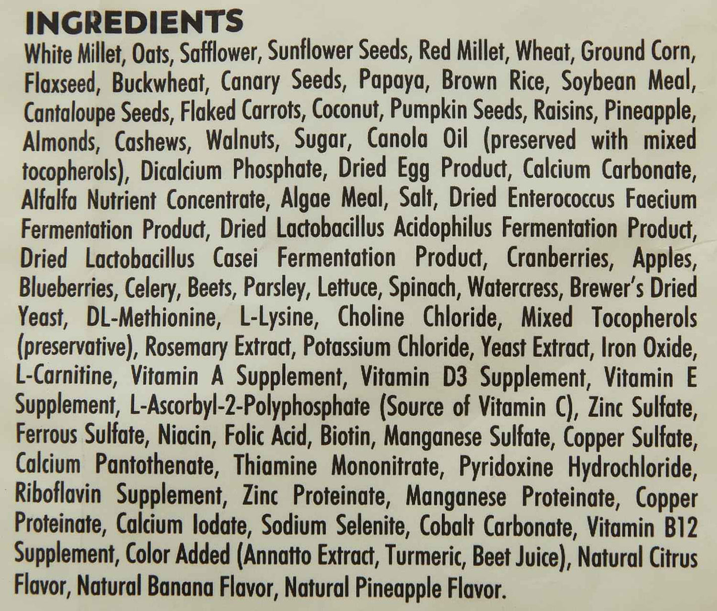 Higgins Sunburst Gourmet Cockatiel Bird Food 3lbs
