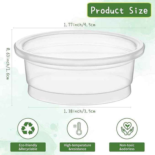 EBOOT 500 Pcs Gecko Food and Water Cups Small Plastic Feeder Cups Reptiles Accessories Reptile Water Bowl Gecko Food Cups Reptile Feeding Bowls for Gecko Lizards Tarantula and Other Small Pets (0.5oz)