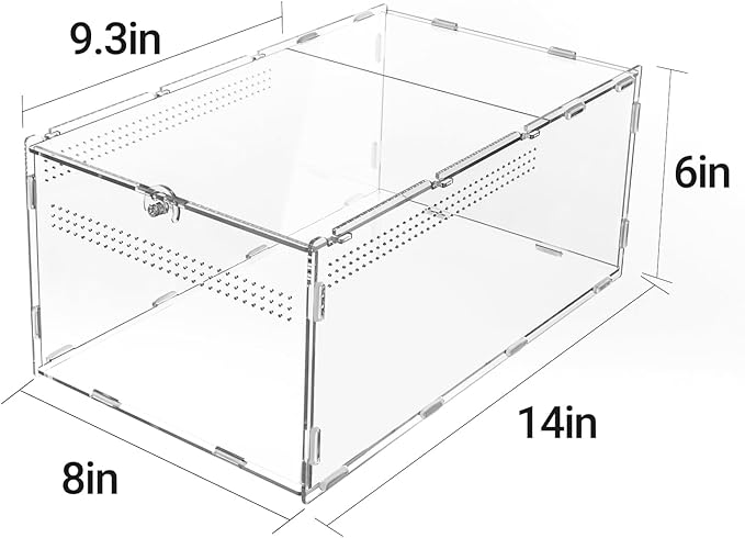 REPTIZOO Large Tarantula Enclosure, Suitable for Snails, Scorpions, Beetles, Isopods, Roaches