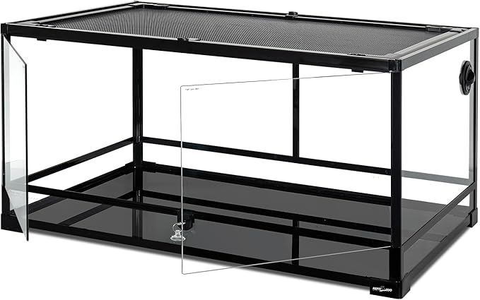 REPTIZOO 36" x 24" x 18" Glass Reptile Terrarium, Front Opening Reptile Habit Tank with Double Hing Doors, Knock-Down Terrarium with Top Screen Ventilation 68 Gallon