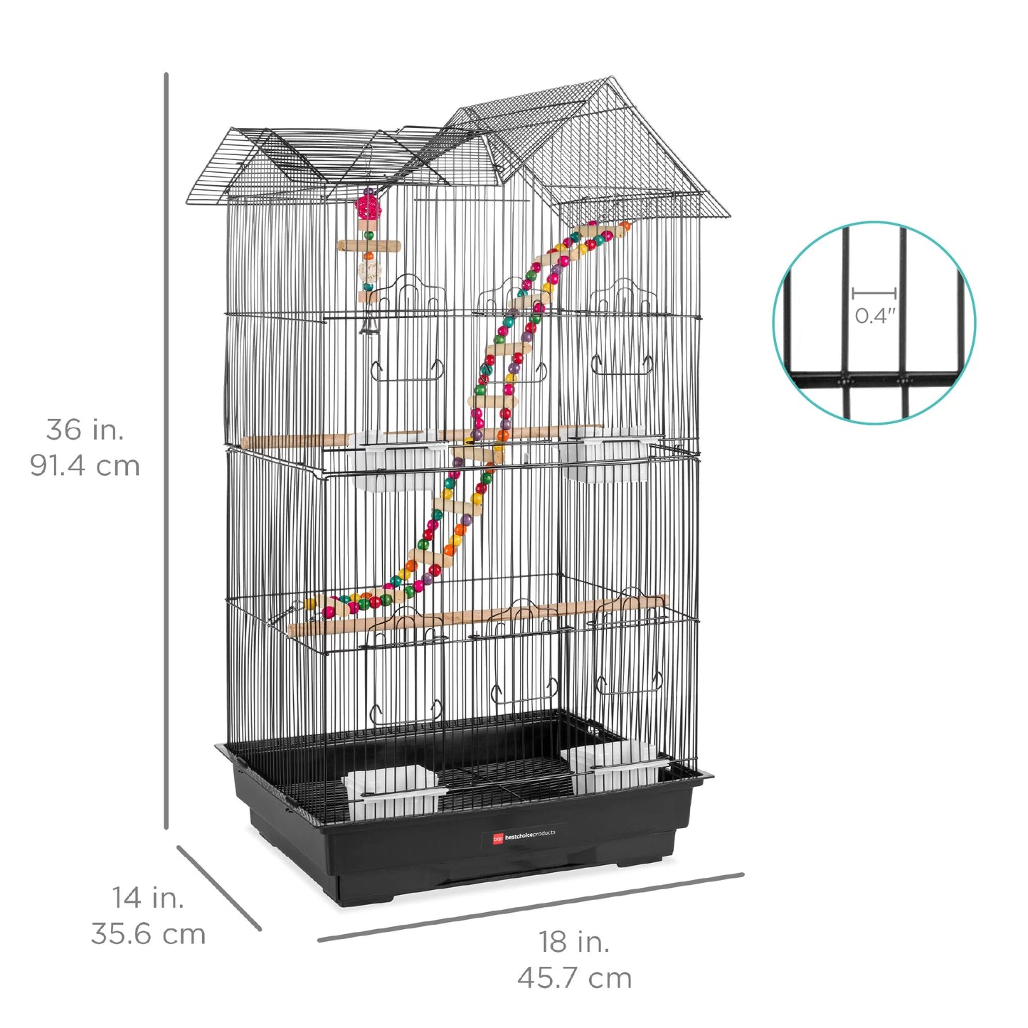 36In Indoor/Outdoor Iron Bird Cage for Parrot