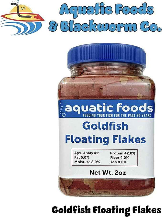 Aquatic Foods Inc. Premium Goldfish Flakes, 42% Protein Color Enhancing and Spirulina Flakes for Aquarium, Koi and All Pond Fish Also Pellet Mix, Wafer Mix Includedā¦2oz