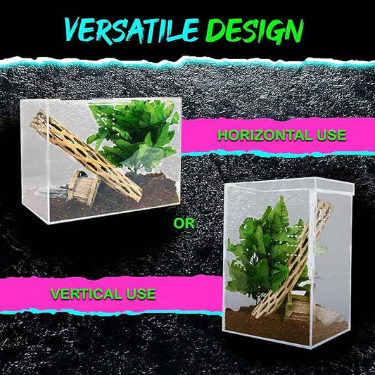 Tarantula Enclosure XL (10”x7”x14”) Reptile Terrarium w/Sliding Magnetic Door