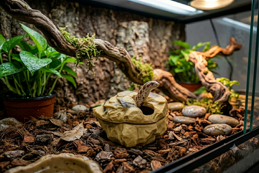 2-in-1 Naturalistic Reptile Hide & Humidity Cave