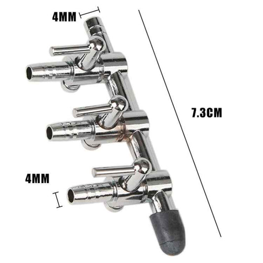 Fish Tank Oxygen Pipe Stainless Steel Distributor Oxygen Regulating Valve, Specification: Three Heads