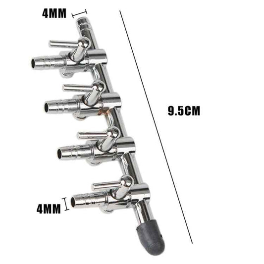 Fish Tank Oxygen Pipe Stainless Steel Distributor Oxygen Regulating Valve, Specification: Four Heads