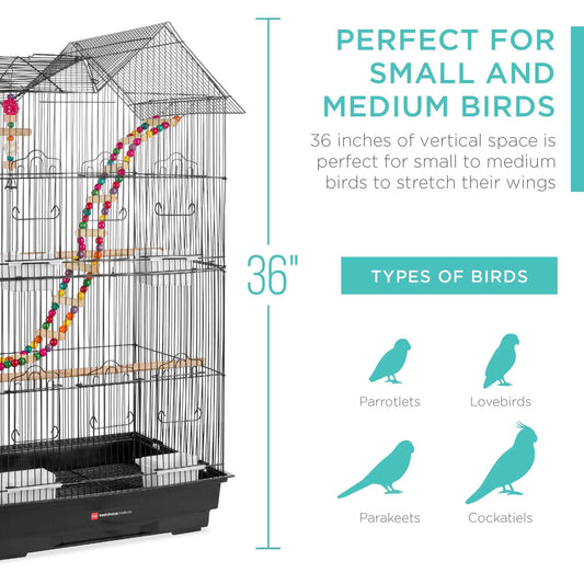 36In Indoor/Outdoor Iron Bird Cage for Parrot