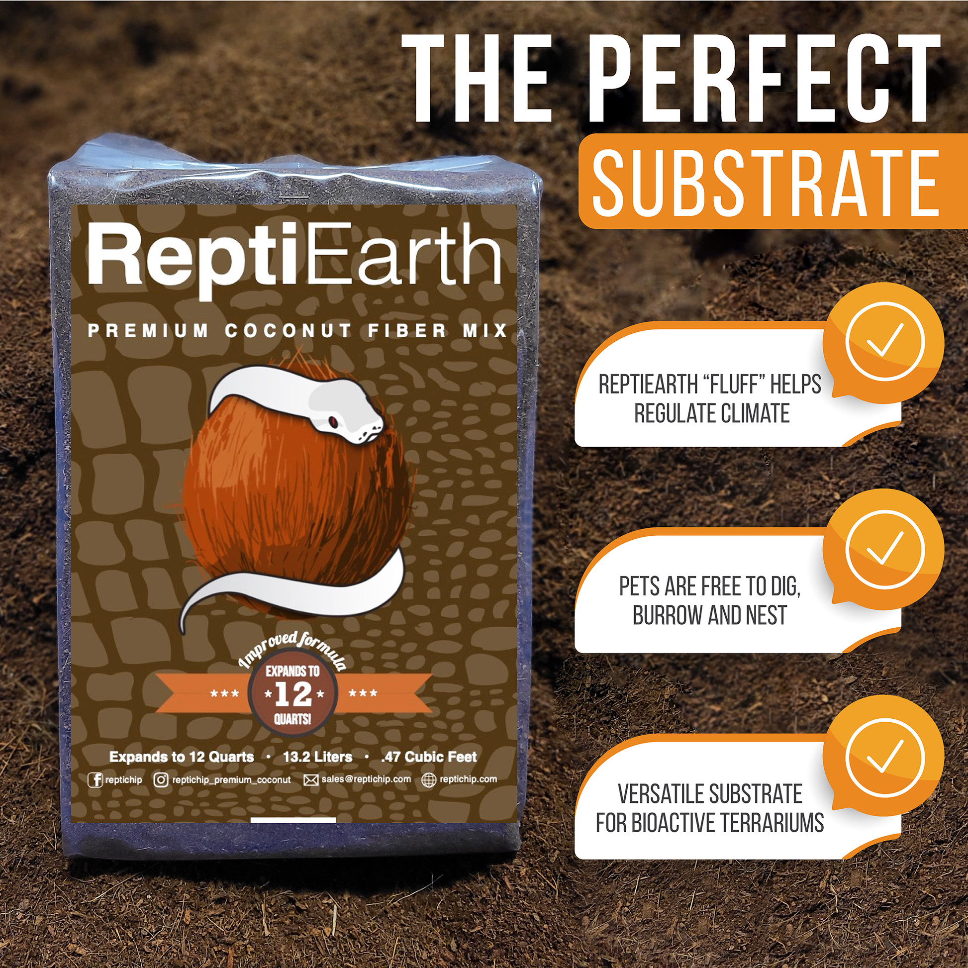 ReptiEarth Fine Coconut Fiber Mix; Ready to Use - Scholarly Exotics LLC