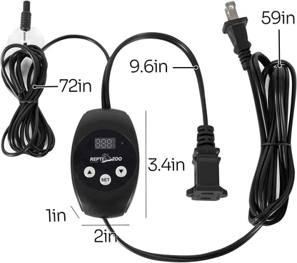 Reptile Thermostat PID Dimming Controller Digital Heat Lamp Temp Control 300W