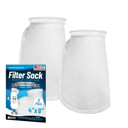 4" Ring Aquarium Filter Sock 100 Micron for Saltwater Aquariums
