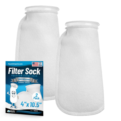 4" Ring Aquarium Filter Sock 100 Micron for Saltwater Aquariums
