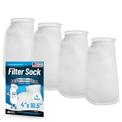 4" Ring Aquarium Filter Sock 100 Micron for Saltwater Aquariums