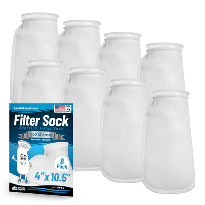 4" Ring Aquarium Filter Sock 100 Micron for Saltwater Aquariums