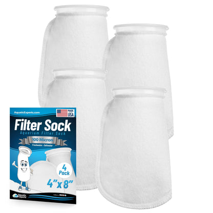 4" Ring Aquarium Filter Sock 100 Micron for Saltwater Aquariums
