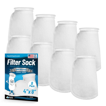4" Ring Aquarium Filter Sock 100 Micron for Saltwater Aquariums