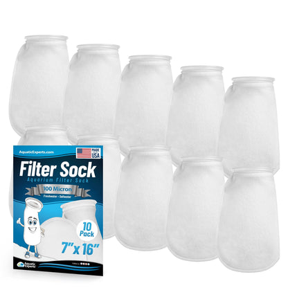 7" Ring Aquarium Filter Sock 100 Micron for Saltwater & Reef Aquariums