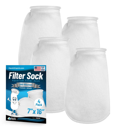 7" Ring Aquarium Filter Sock 100 Micron for Saltwater & Reef Aquariums