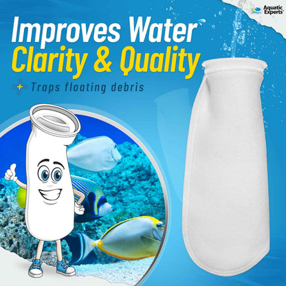 7" Ring Aquarium Filter Sock 100 Micron for Saltwater & Reef Aquariums