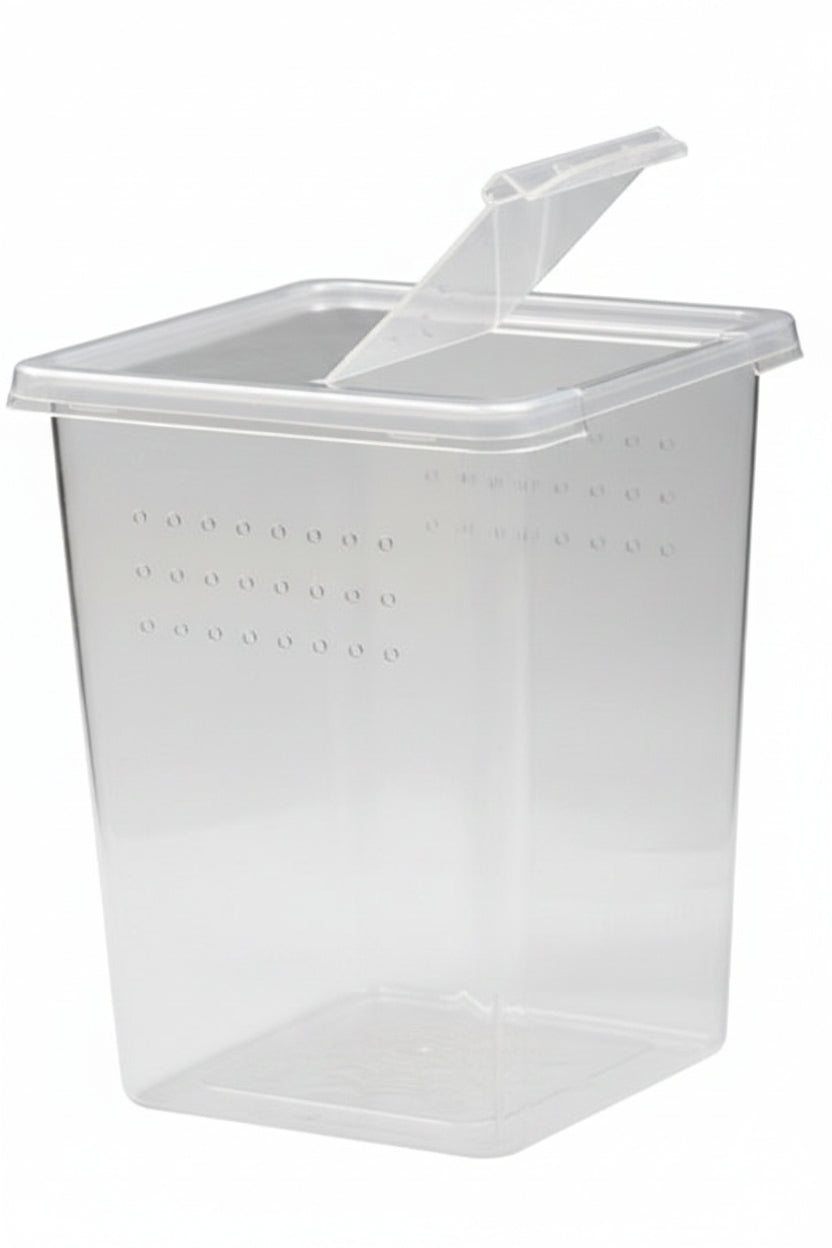 Clear Micro Hatchling & Invertebrate Enclosures with Easy-Feed Ports