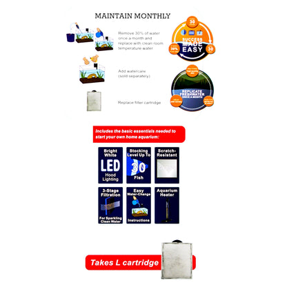29 Gallon Aquarium Starter Kit, Black