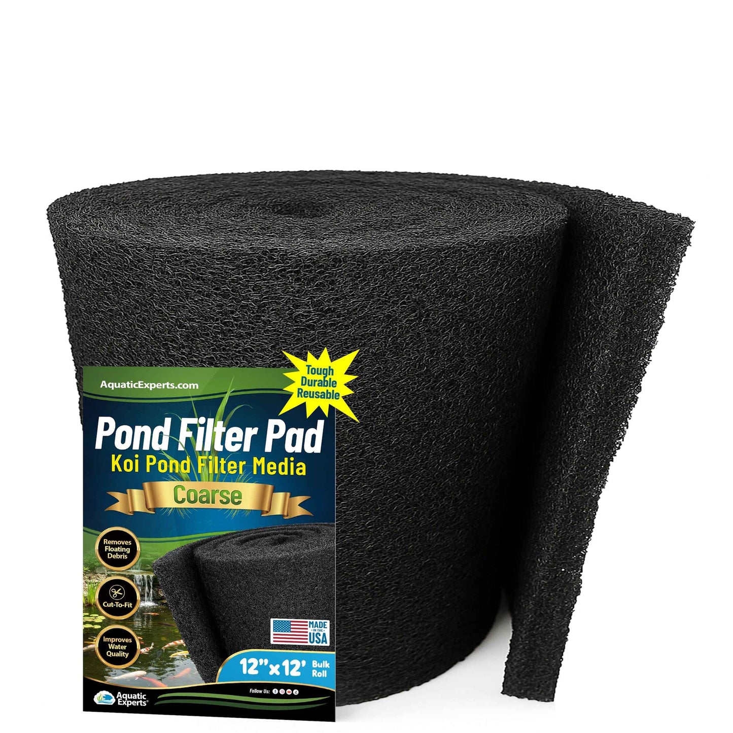 Koi Pond Coarse Filter Pad Black Bulk Roll – Durable Media