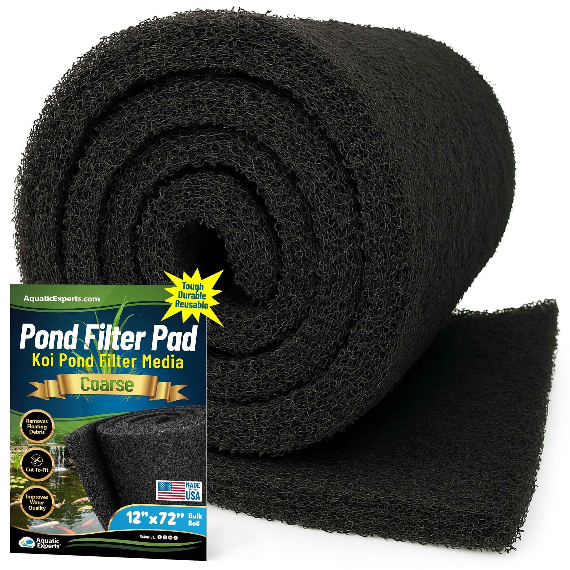 Koi Pond Coarse Filter Pad Black Bulk Roll – Durable Media