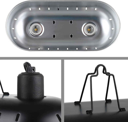 15" Dual Reptile Light Fixture w/ 100W UVA UVB & Ceramic Heat Lamp