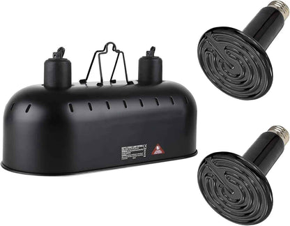 15" Dual Reptile Light Fixture w/ 100W UVA UVB & Ceramic Heat Lamp