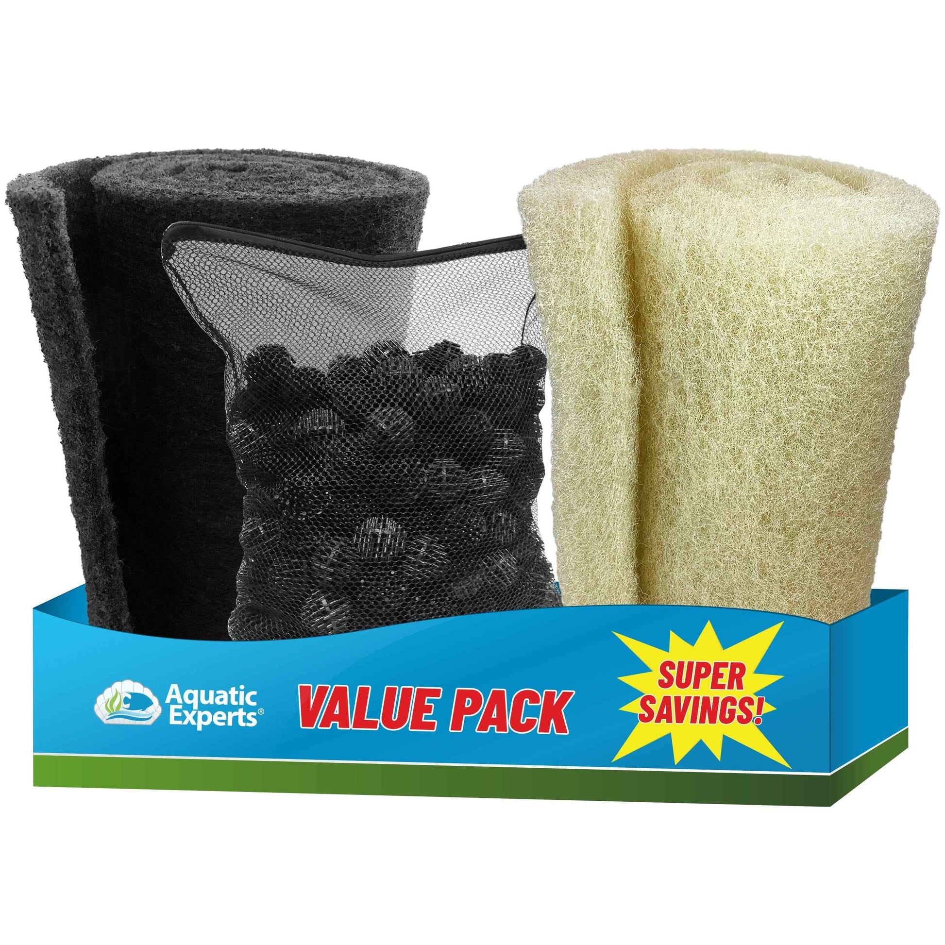 Clear & Healthy Pond Bundle - Carbon Filter, Bio Balls & Pad Kit