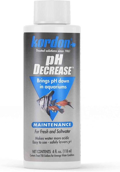 Kordon pH Decrease 4 oz. Professional Aquarium pH Control Fresh & Saltwater