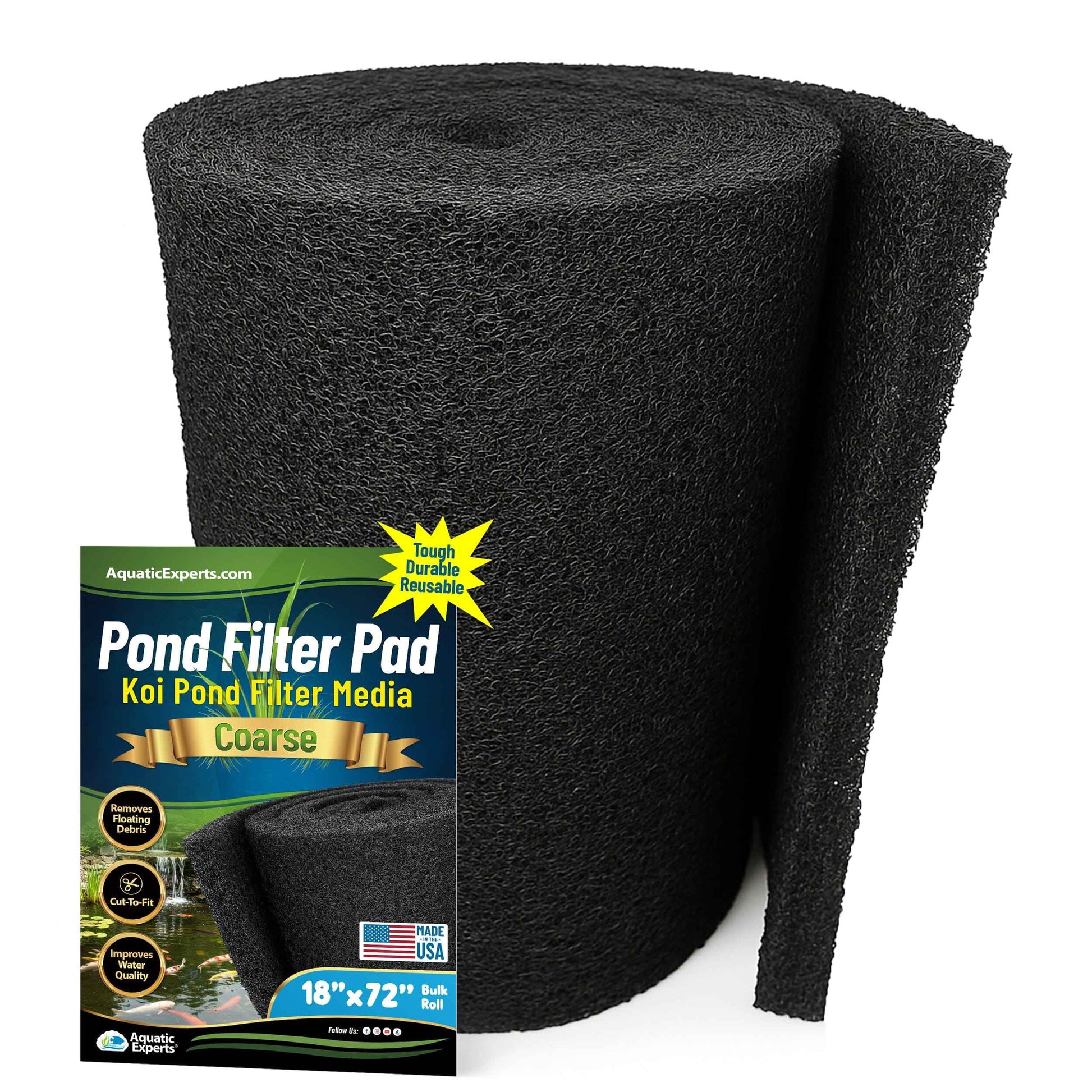 Koi Pond Coarse Filter Pad Black Bulk Roll – Durable Media