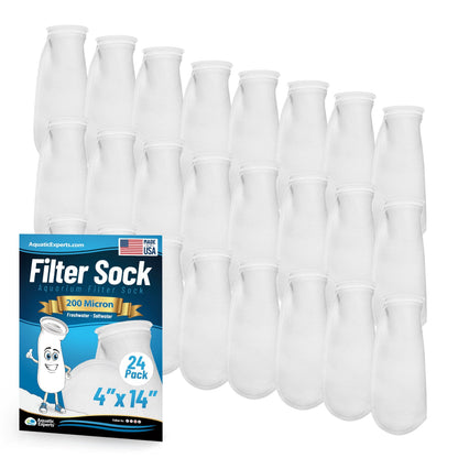 4" Ring Aquarium Filter Sock 200 Micron for Saltwater Aquariums