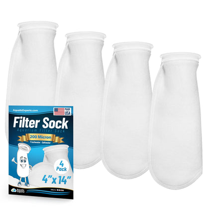 4" Ring Aquarium Filter Sock 200 Micron for Saltwater Aquariums