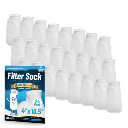 4" Ring Aquarium Filter Sock 200 Micron for Saltwater Aquariums