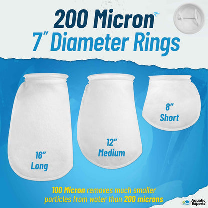 7" Aquarium Filter Sock – 200 Micron for Saltwater & Reef Tanks