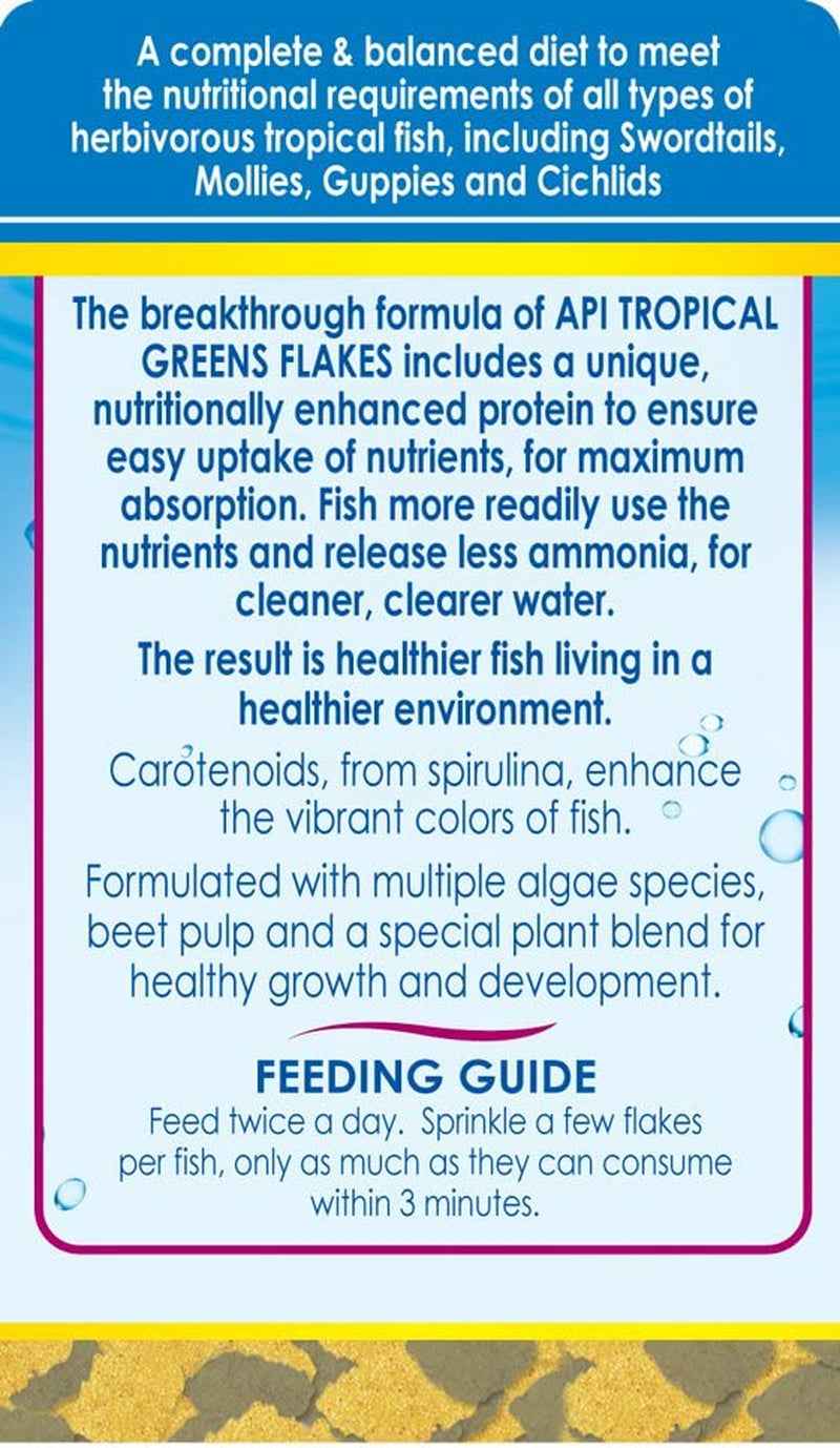API 2.1-OUNCE TROPICAL GREENS FLAKES