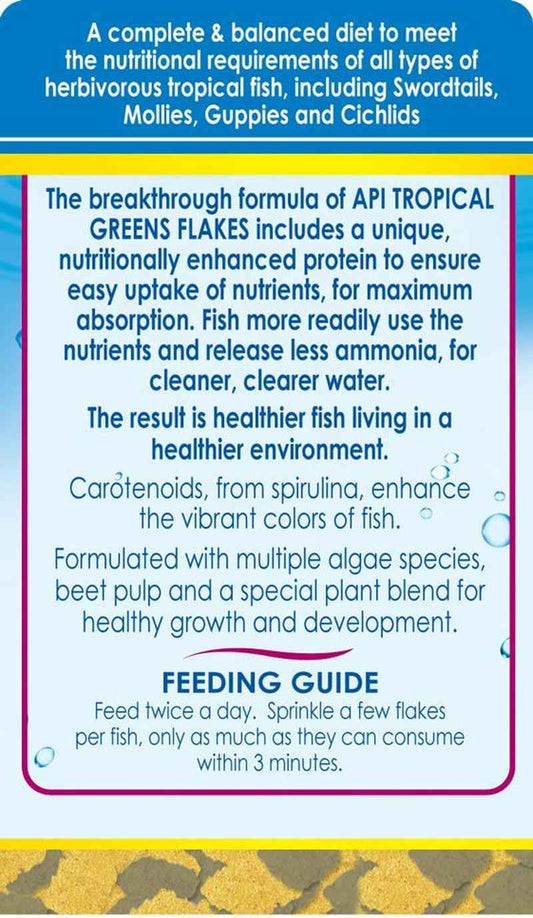 API 2.1-OUNCE TROPICAL GREENS FLAKES