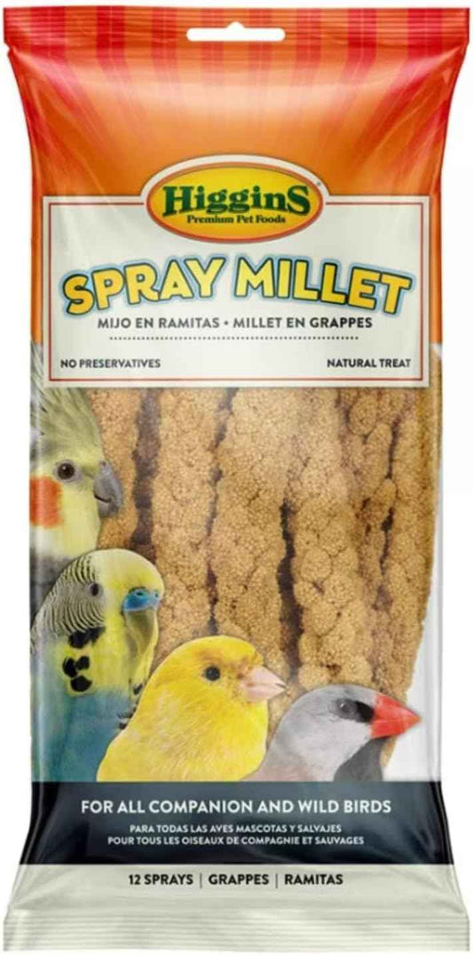 Higgins Spray Millet Bird Treats 12-Count Non-GMO Natural Foraging All Birds