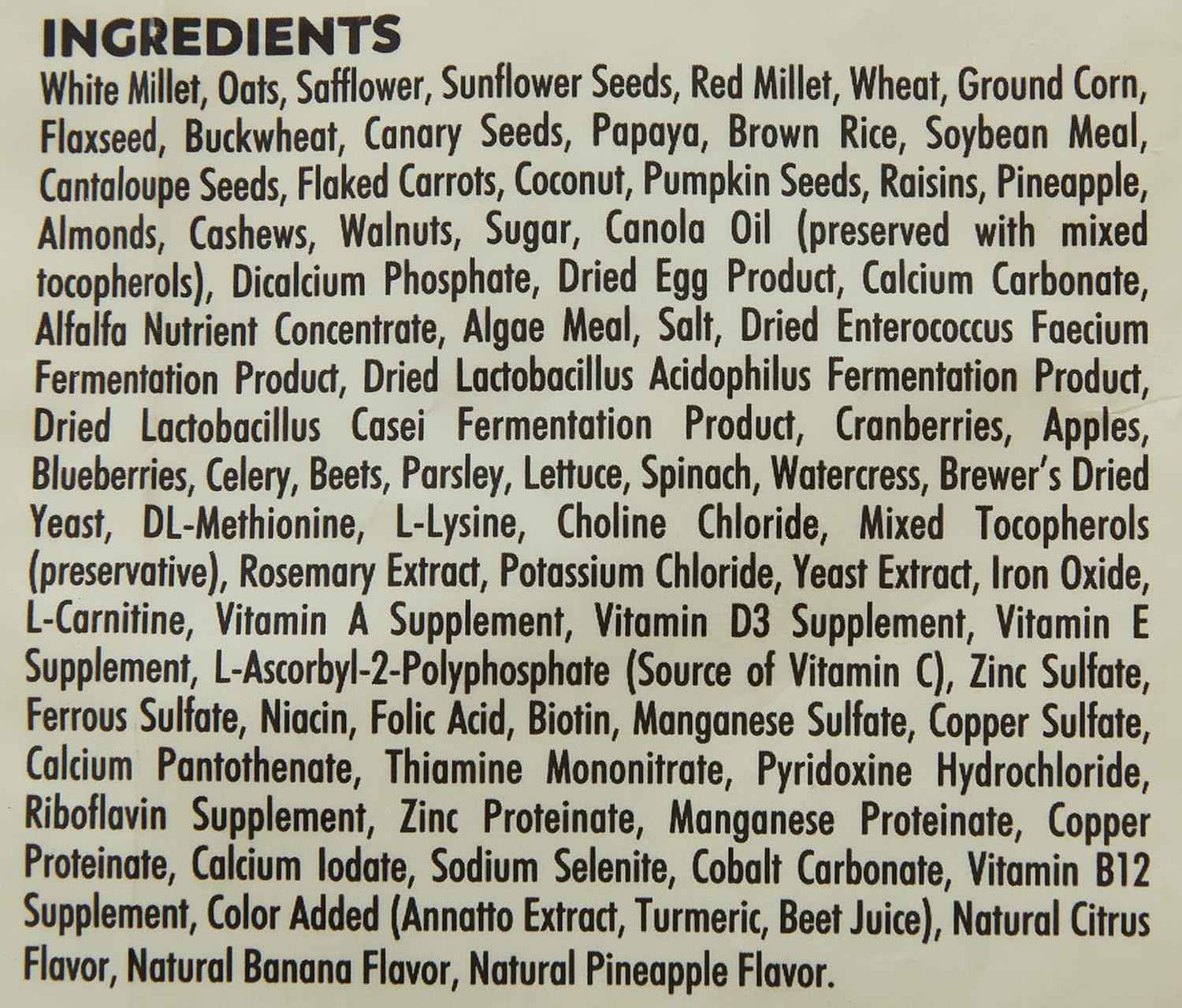 Higgins Sunburst Gourmet Cockatiel Bird Food 3lbs