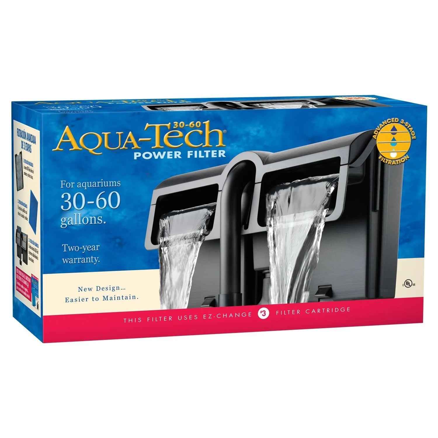 Power Aquarium Filter 3-Step Filtration, 30-60 Gallons