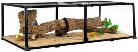 REPTIZOO 84 Gallon Large Reptile Terrarium Extra-Long 60" x 18" x 18" Spliceable Glass Reptile Tank, Double Top Cover Enclosure Habitats