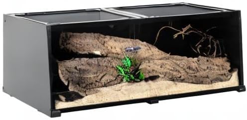 REPTIZOO 67 Gallon Reptile Terrariums, 48" X 18" X 18" Reptiles Tanks Enclosure for Bearded Dragon Ball Python Snake, Black-Tinted ECO Glass Reptile Habitat with Sliding Door & Top Screen Ventilation