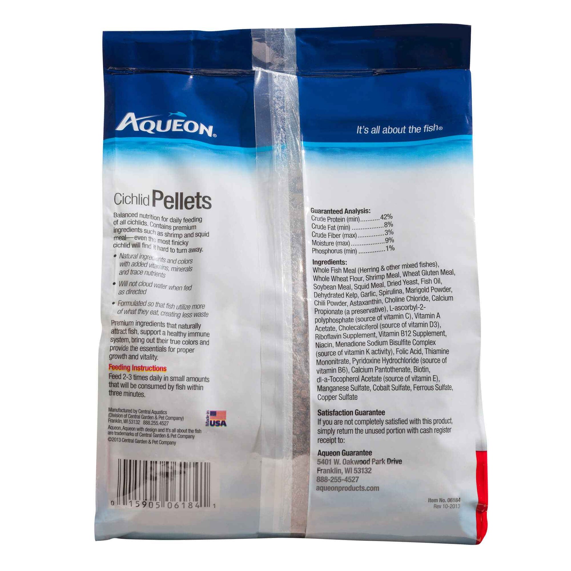 Aqueon Cichlid Fish Food Pellets 25 oz. Clean Water Formula for Cichlids