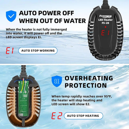 50W Submersible Aquarium Heater with External Temp Controller