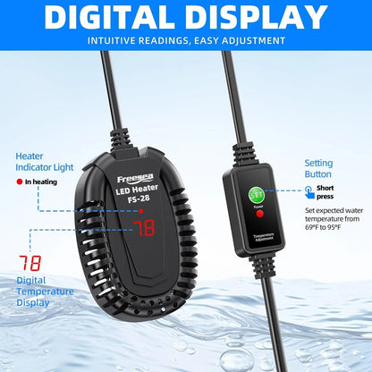 50W Submersible Aquarium Heater with External Temp Controller