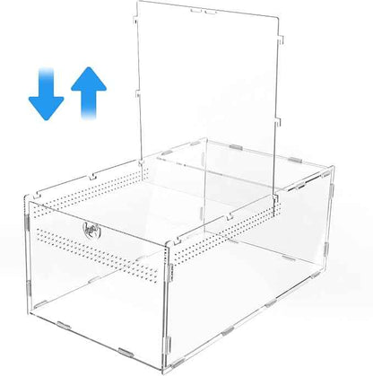 REPTI ZOO Large Tarantula Enclosure Spider Enclosure 14" X 8" X 6", 2 in 1 Acrylic Aboreal Breeding Box for Mantis Snail or Terrestrial Breeding Box for Cricket Jumping Spiders Tarantula