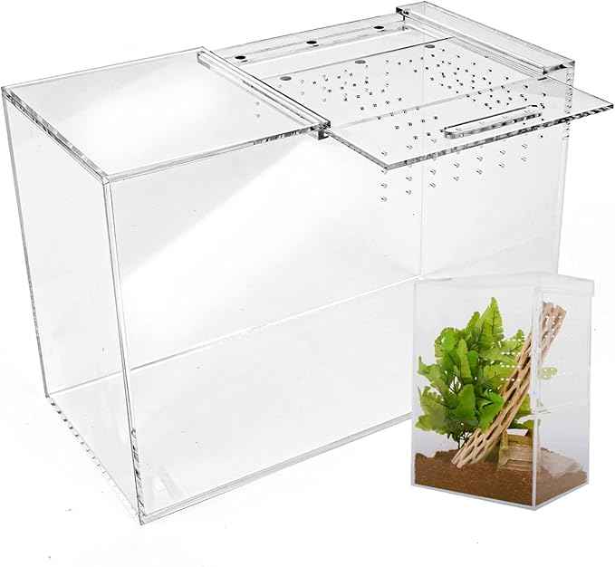 Tarantula Enclosure XL (10”x7”x14”) Reptile Terrarium w/Sliding Magnetic Door