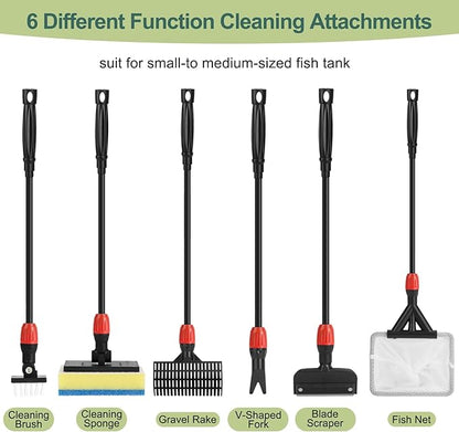 Hygger Multi-Use Fish Tank Cleaner, 6 in 1 Aquarium Cleaning Tool Kit