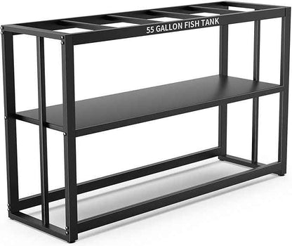 55 Gallon Fish Tank Stand with Storage Shelf, 48.5 x14.9 x 29.2 Inch Aquarium Stand, Turtle Tank, Reptile Terrariums and Breeder Tank Stand, 980LBS Capacity, Black