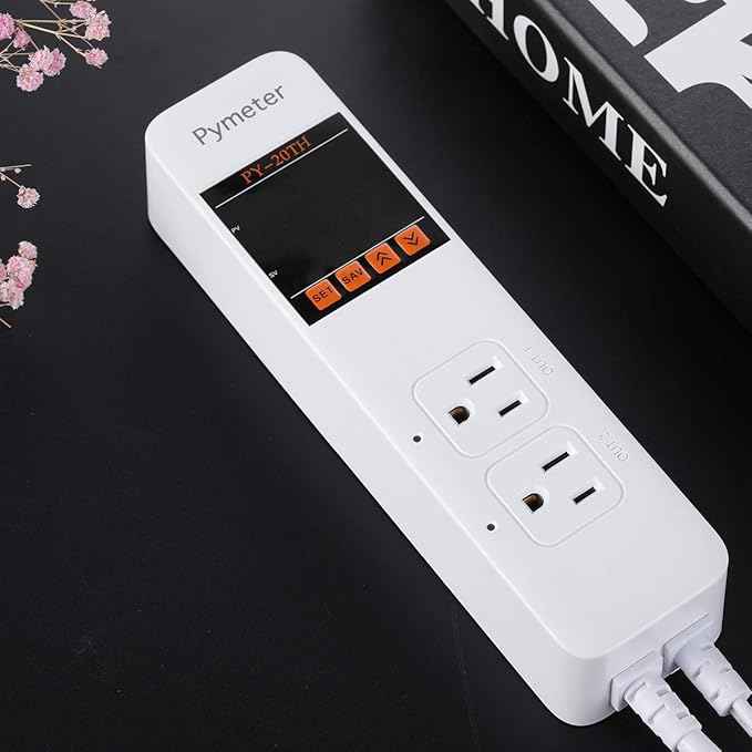 Temperature and Humidity Controller Reptile Thermostat Pre Wired Dual Controlled Outlets Heater